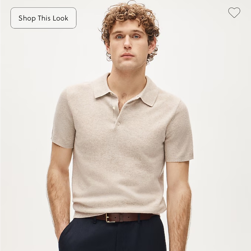 J Crew Men’s Short Sleeve Cashmere Sweater Polo Shirt